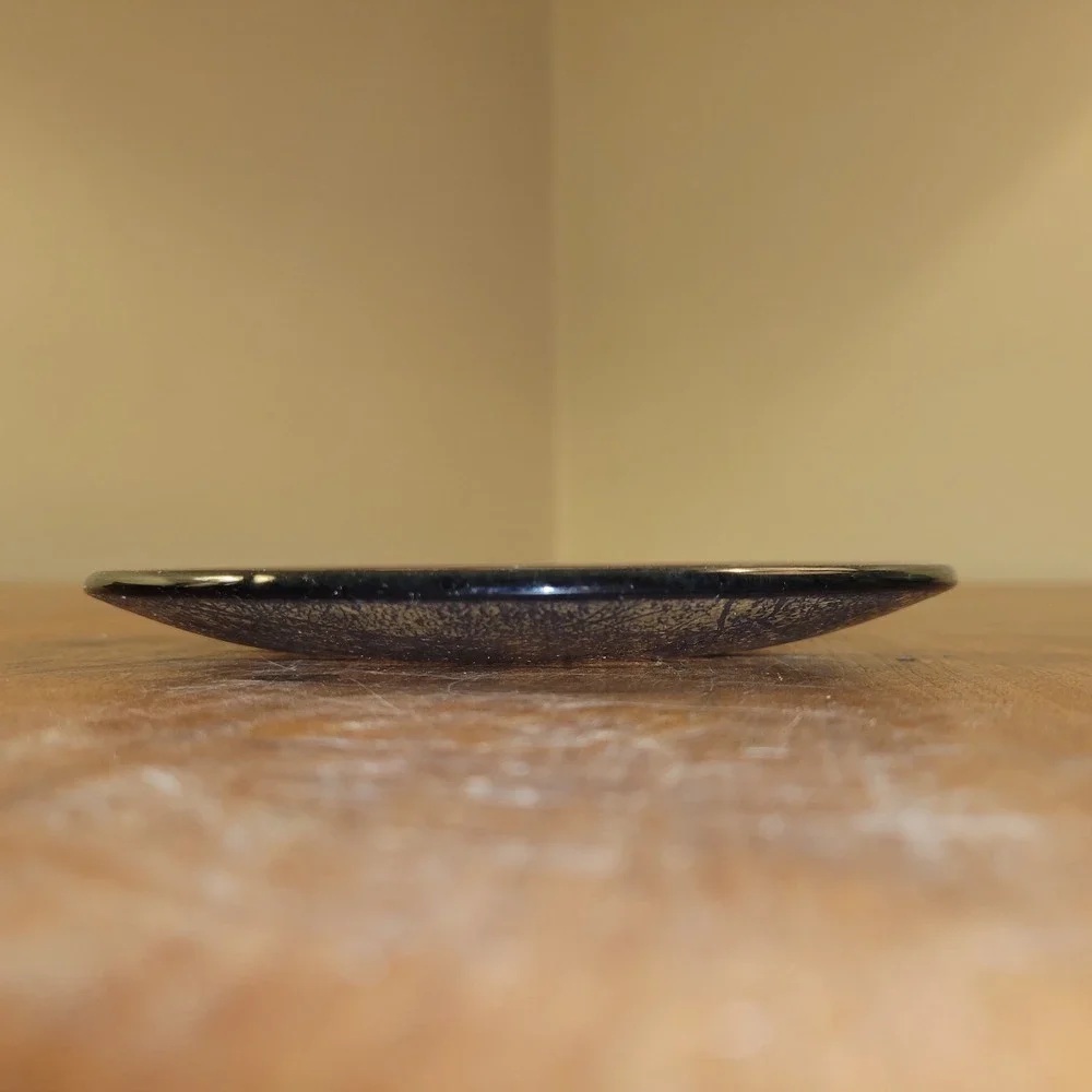 Clear Glass Plate With Dark‎ Woods Design